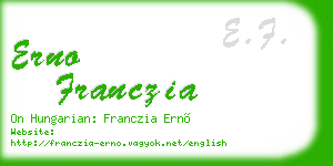 erno franczia business card